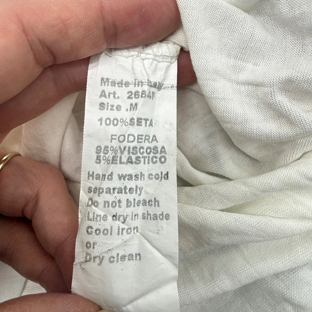 Lola Italy Silk Strapless Floral Maxi Dress White Pastel Floral Size M NWT Bride - Picture 8 of 12